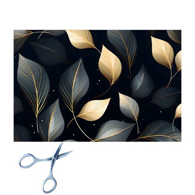 Papier Mousseline Feuilles étonnants en or et gris (Créateur téléchargé)