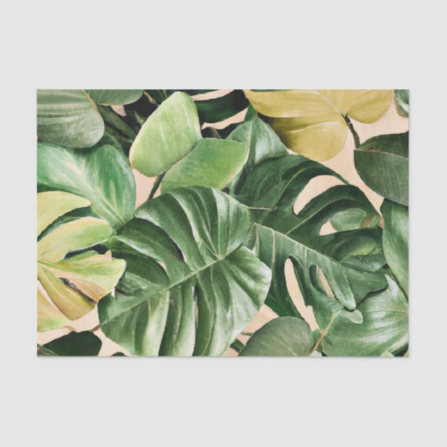 Papier Mousseline Feuilles florales/hawaïennes/tropicales (Recto)