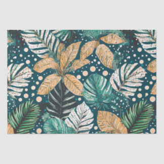 Papier Mousseline Feuilles tropicaux