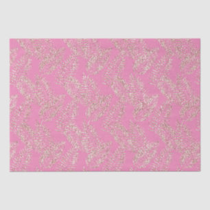 Papier Mousseline Feuilles tropicaux de la Parties scintillant rose