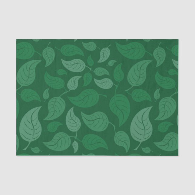 Papier Mousseline Feuilles verts (Recto)