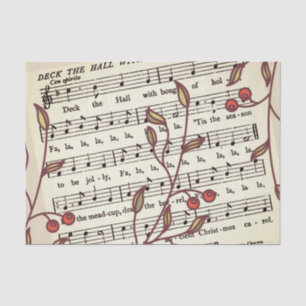 Papier Mousseline Feuillet de fond de la musique Deck the Halls
