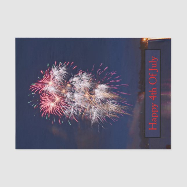 Papier Mousseline Feux d'artifice 4 juillet fête de l'indépendance (Recto)