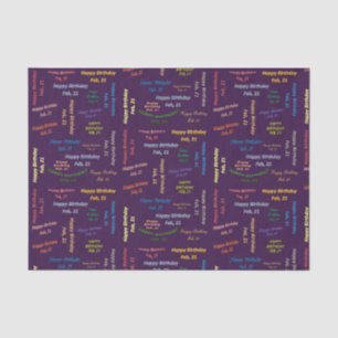 Papier Mousseline Février, 21 Anniversaire Tissue Paper