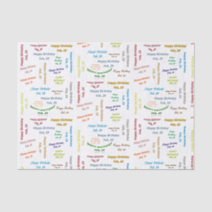 Papier Mousseline Février, 29 Anniversaire Tissue Paper