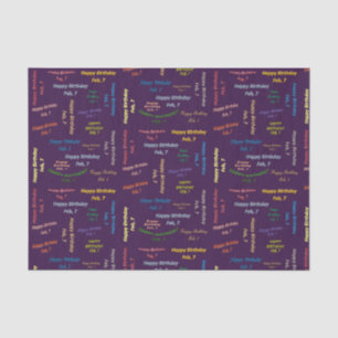 Papier Mousseline Février 7 Anniversaire Tissue Paper