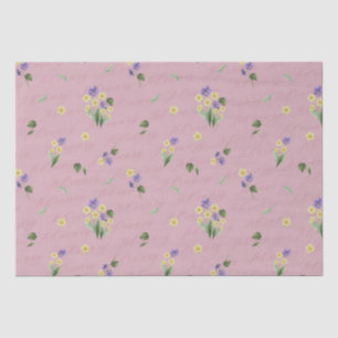 Papier Mousseline Février Mois de naissance Fleurs Primrose Violet
