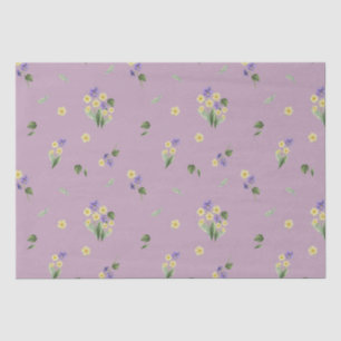Papier Mousseline Février Mois de naissance Fleurs Primrose Violet