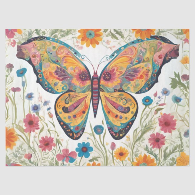 Papier Mousseline Fflotter par papillon (Recto)