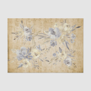 Papier Mousseline Fiche vintage de musique florale