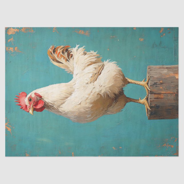 Papier Mousseline Fière Découpage de poulet blanc (Recto)