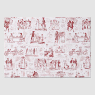 Papier Mousseline Fierté et préjugés Citations de toile rouge Illust