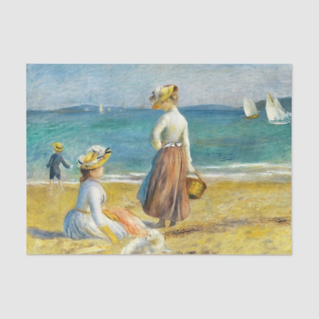 Papier Mousseline Figures sur la plage, Auguste Renoir Découpage Art (Recto)