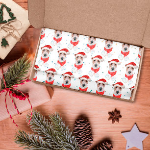 Papier Mousseline Fil Fox Terrier Chien race Étoiles de Noël