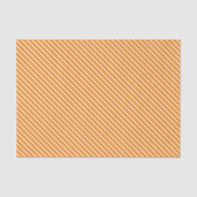 Papier Mousseline Filets diagonaux - orange et blanc (Recto)