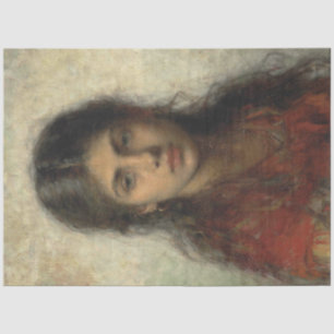 Papier Mousseline Fille au châle rouge (par Alexei Harlamoff)