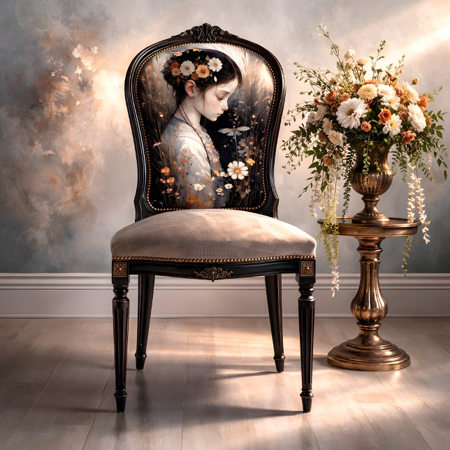 Papier Mousseline Fille aux fleurs et libellule découpage (Girl with Flowers & Dragonfly Decoupage Tissue Paper)