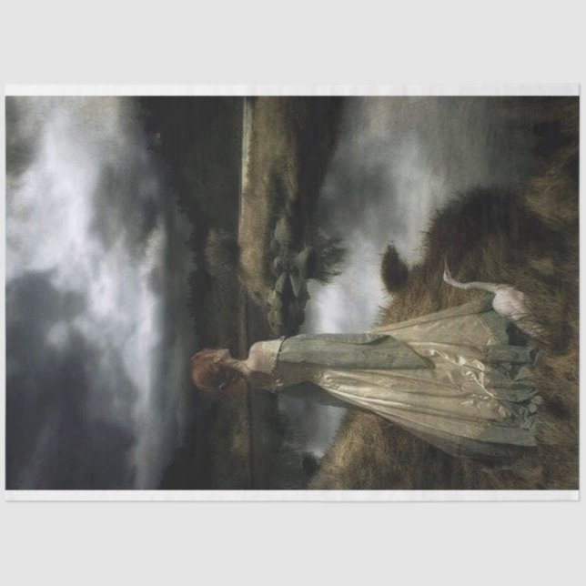 Papier Mousseline Fille avec papier de tissu de découpage d'oie (Recto)