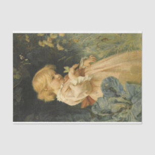 Papier Mousseline Fille avec un papillon jaune (par Frederick Morgan