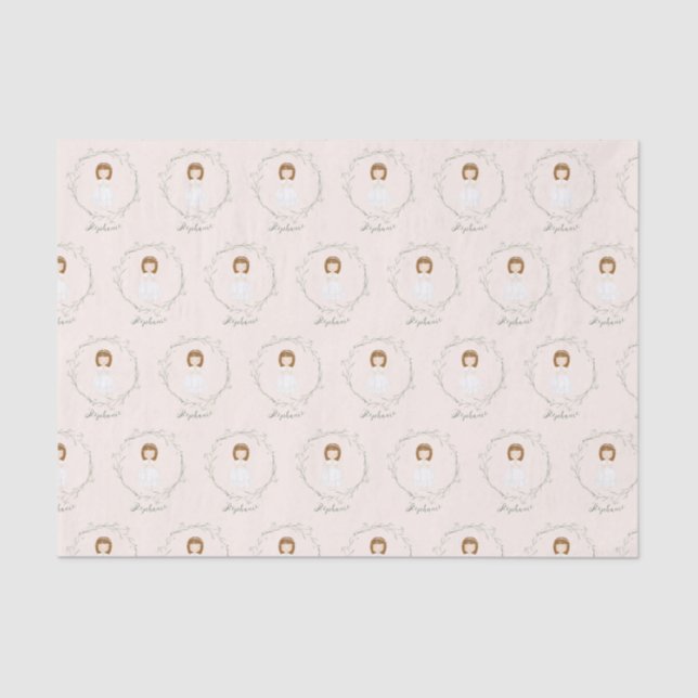 Papier Mousseline Fille Communion priant (Recto)