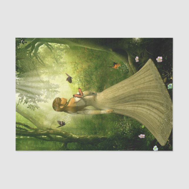 Papier Mousseline Fille de forêt (Recto)