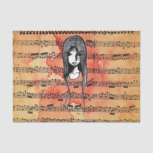 Papier Mousseline Fille de grunge de croquis de carnet à dessins
