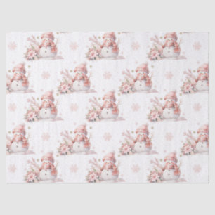 Papier Mousseline Fille de neige rose de Noël Poinsettia