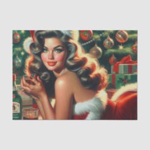 Papier Mousseline Fille de Noël Vintage