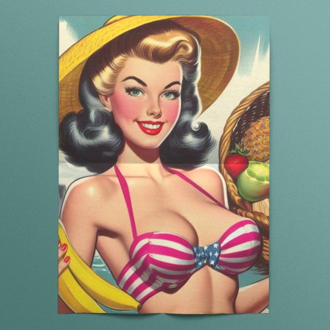 Papier Mousseline Fille d'été tropicale (Créateur téléchargé)