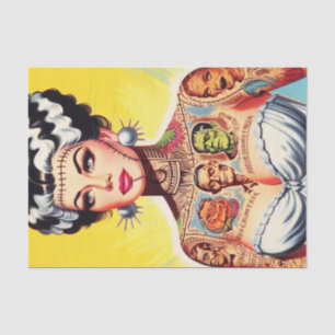 Papier Mousseline Fille d'horreur tatouée vintage