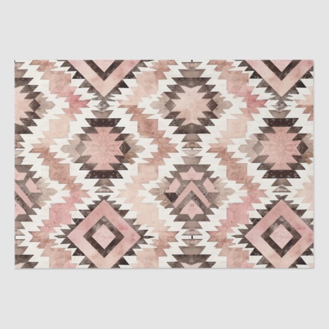 Papier Mousseline Fille-fille rose Brown Southwestern Tribal Anniver (Recto)