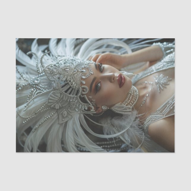 Papier Mousseline Fille Flapper des années 192028 (Recto)