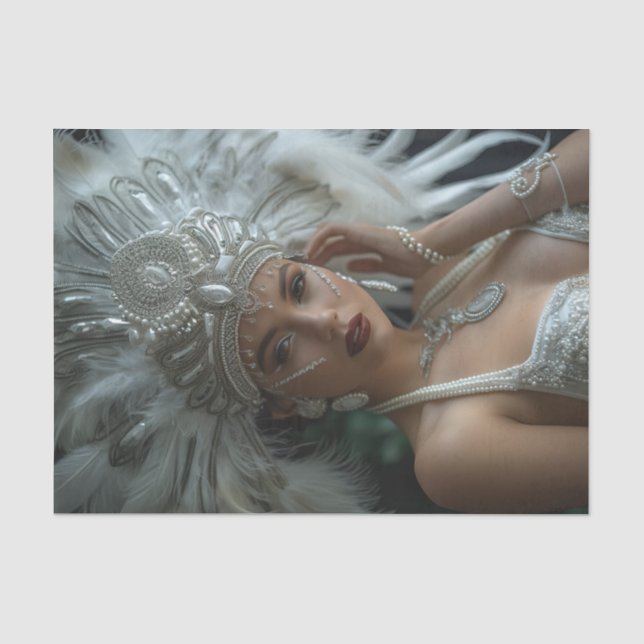 Papier Mousseline Fille Flapper des années 192030 (Recto)