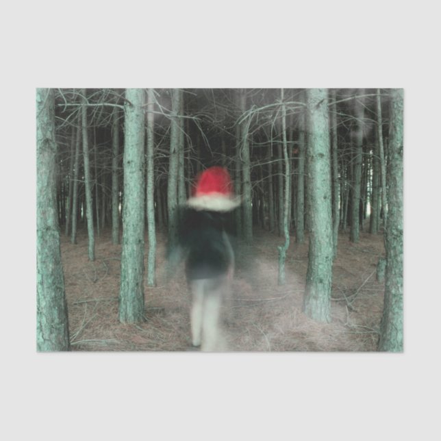 Papier Mousseline Fille gothique Moderne Noir Rouge Forêt (Recto)