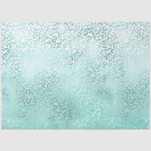 Papier Mousseline Fille Mint Blanc Glam Ombre Empreinte de léopard
