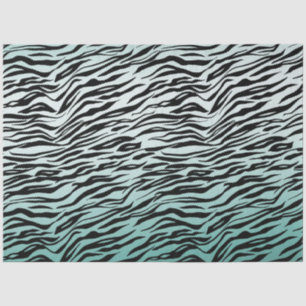 Papier Mousseline Fille Mint Ombre Black Zebra Impression