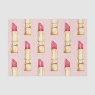 Papier Mousseline Fille Motif Pastel Pink & Red Lipstick