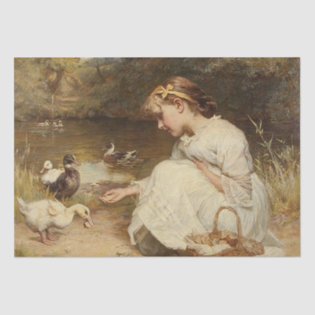 Papier Mousseline Fille nourricière canards (par Frederick Morgan) (Recto)