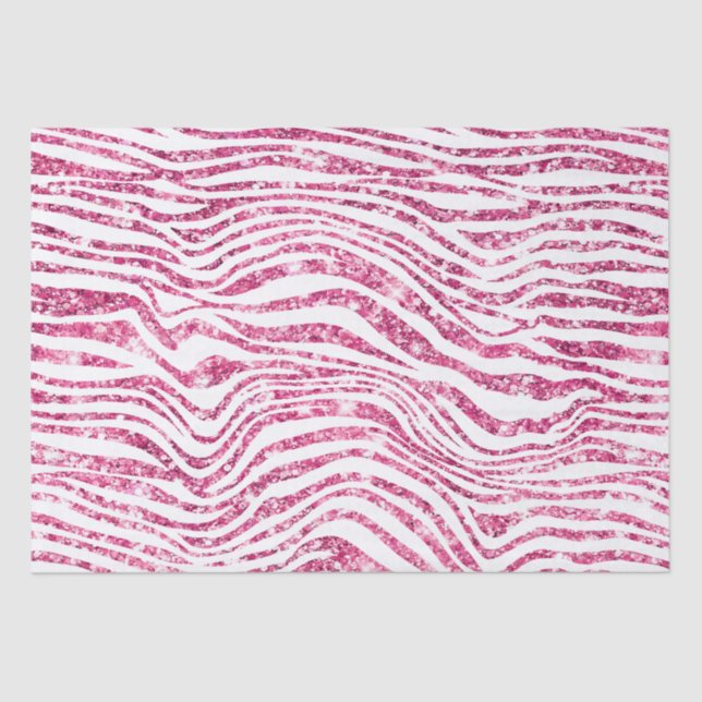 Papier Mousseline Fille Parties scintillant rose Zebra (Recto)