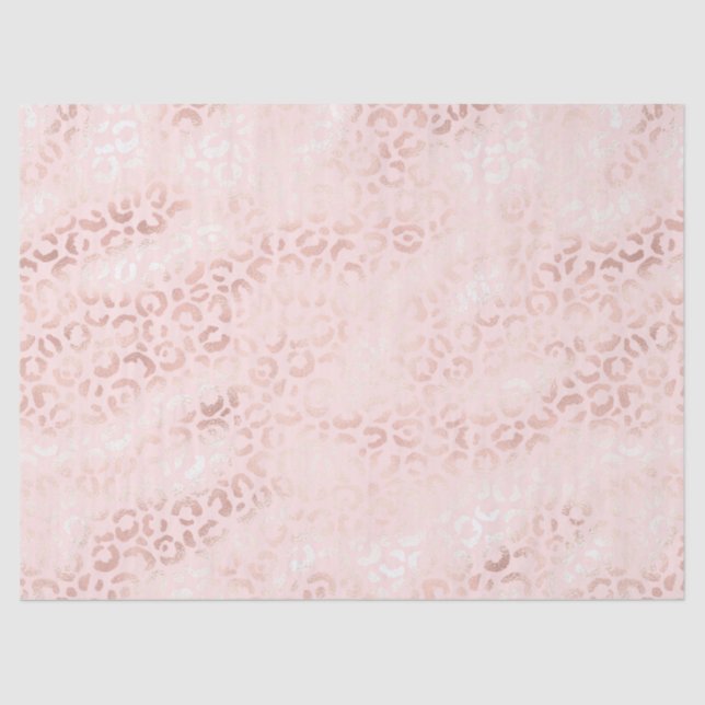 Papier Mousseline Fille Pink Glam Leopard Animal Anniversaire (Recto)
