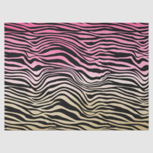 Papier Mousseline Fille Pink Gold Ombre Aquarelle Black Zebra Imprim