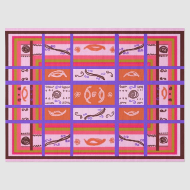 Papier Mousseline fille puissance rose carrée (Recto)