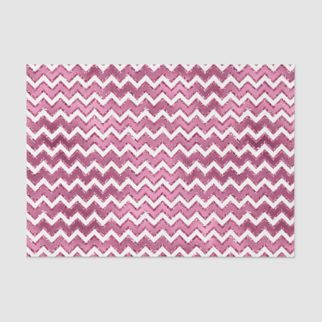 Papier Mousseline Fille rose blanc Zigzag rayures (Recto)