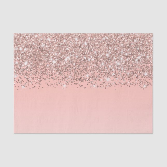 Papier Mousseline Fille Rose Gold Confetti Pink Gradient Ombre (Recto)