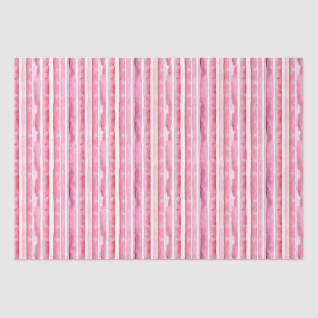 Papier Mousseline Fille rose rayures blanches (Recto)