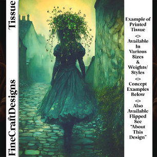 Papier Mousseline Fille Victorienne En Robe Verte DG7RF Découpage