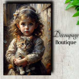 Papier Mousseline Fille Victorienne Tachetée avec Découpage de Chato