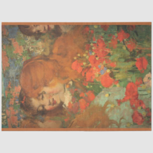 Papier Mousseline Filles avec des pavots rouges (par George Henry)
