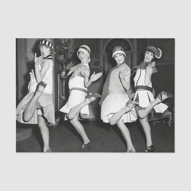 Papier Mousseline Filles vintage Flapper Dansant (Recto)