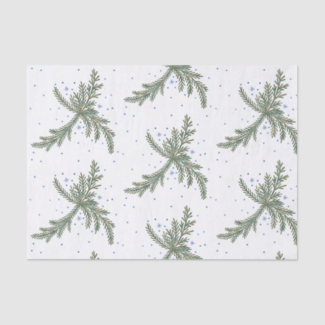 Papier Mousseline Fir Branches hiver (Recto)